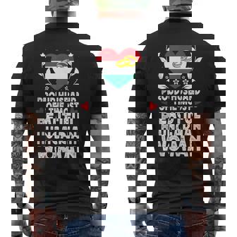 Proud Husband Of Beautiful Hungarian Wife Hungary Flag Tank Top Men's Back Print T-Shirt | Mazezy