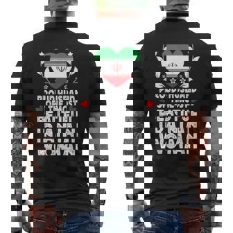 Proud Husband Of Beautiful Iranian Wife Iran Flag Men's Back Print T-Shirt | Mazezy
