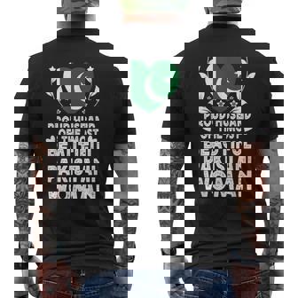 Proud Husband Of Beautiful Pakistani Wife Pakistan Flag Men's Back Print T-Shirt | Mazezy