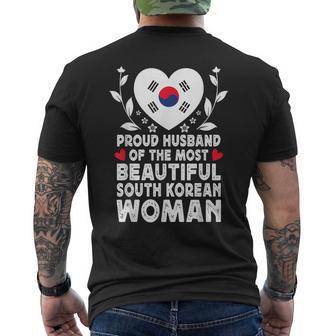 Proud Husband Of Beautiful South Korean Wife South Korea Men's Back Print T-Shirt | Mazezy
