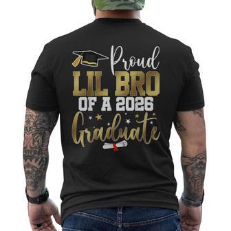 Proud Lil Bro Of A Class Of 2026 Graduate Senior Graduation Men's T-shirt Back Print - Thegiftio UK