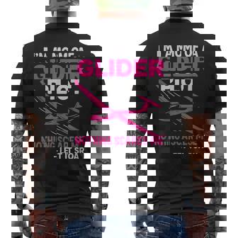 Proud Mother Of A Glider Pilot Flight Gliding Soaring Men's Back Print T-Shirt | Mazezy