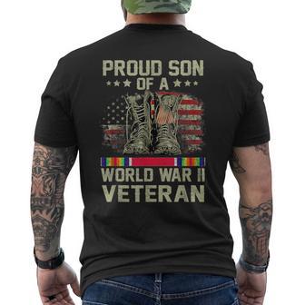 Proud Son Of World War 2 Vet Proud Wwii Veteran Men's T-shirt Back Print - Thegiftio UK