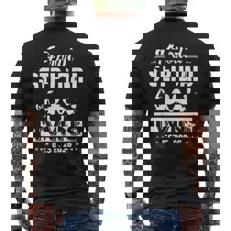 Proud Step Dad Of Twins EST 2026 Twins Cute Hearts Men's Back Print T-Shirt | Mazezy