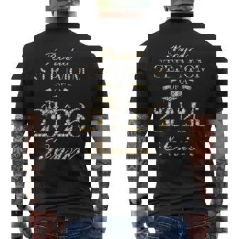 Proud Step Mom Of A 2026 Senior Graduate Graduation Men's Back Print T-Shirt | Mazezy