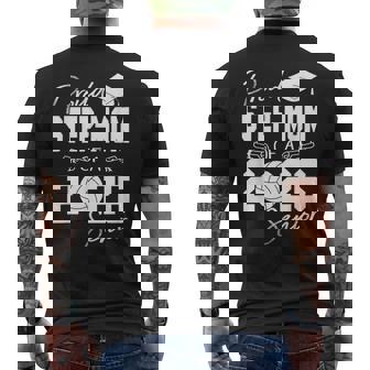 Proud Step-Mom Of A 2026 Senior Volleyball Graduation 2026 Men's Back Print T-Shirt | Mazezy