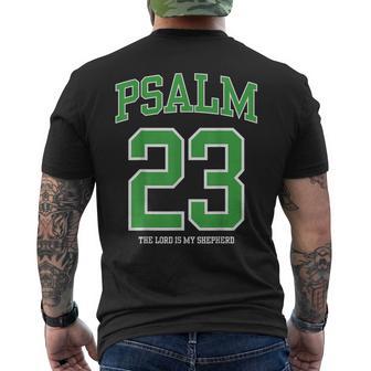 Psalm 23 Jersey The Lord Is My Shepherd Green Pastures Men's T-shirt Back Print - Thegiftio UK