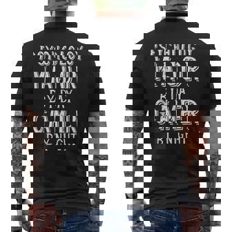 Psychology Major By Day Gamer By Night Psychology Student Tank Top Men's Back Print T-Shirt | Mazezy