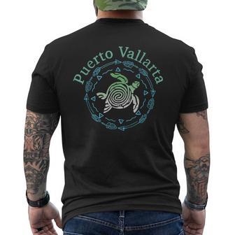 Puerto Vallarta Vintage Tribal Turtle Men's T-shirt Back Print - Thegiftio UK