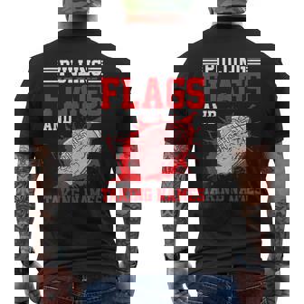 Pulling Flags And Taking Names Flag Football Men's T-shirt Back Print - Monsterry