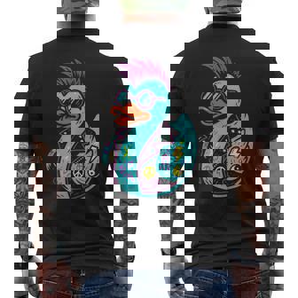 Punk Duck Rocker Duckling Art Tank Top Men's Back Print T-Shirt | Mazezy