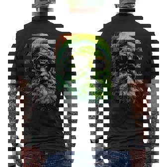 Punk Santa Claus With Sunglasses Christmas Rocker Grunge Men's Back Print T-Shirt | Mazezy