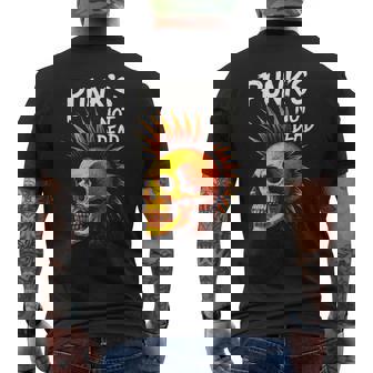 Punk's NOT Dead Skull Punk Rock Art Tank Top Men's Back Print T-Shirt | Mazezy