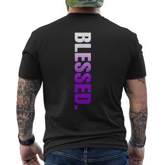 Purple Blessed Vertical Purple Color Graphic Men's T-shirt Back Print - Thegiftio