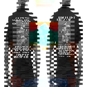 Quartz Level Expert Rock Whisperer Fun Earth Science Lover Men's Back Print T-Shirt | Mazezy