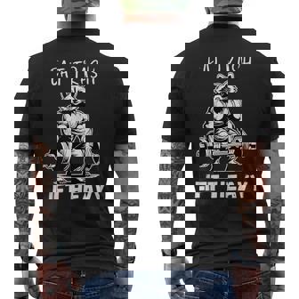 Raccoon Bodybuilder X Eat Trash Lift Heavy Men's T-shirt Back Print - Thegiftio