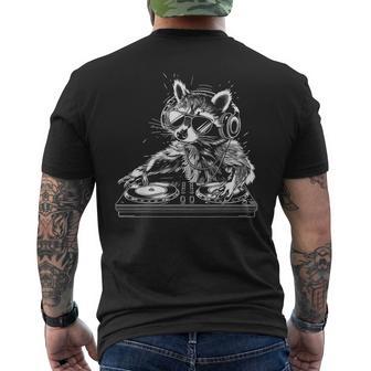 Raccoon Dj Edm Música Techno House Divertido Mapaches Camiseta Hombre Estampado Espalda - Regaloses