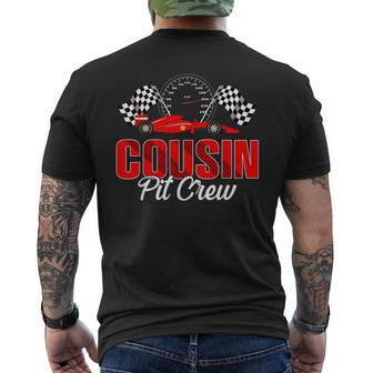Race Car Birthday Party Racing Family Cousin Pit Crew Men's T-shirt Back Print | Mazezy