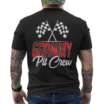 Race Car Birthday Party Racing Family Grammy Pit Crew Men's T-shirt Back Print - Thegiftio