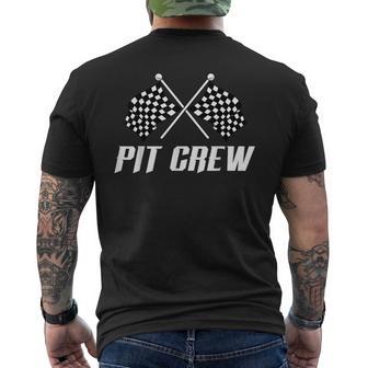 Race Car Driver Birthday Party Racing Family Pit Crew Men's T-shirt Back Print | Mazezy