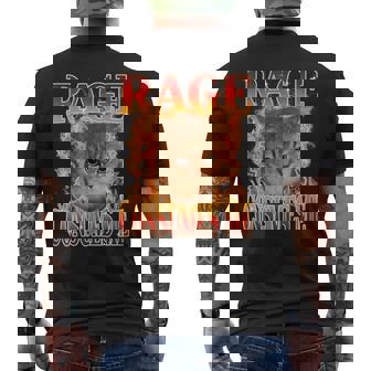 Rage Consumes Me Angry Cat Meme Saying Cats Animals Men's T-shirt Back Print | Mazezy