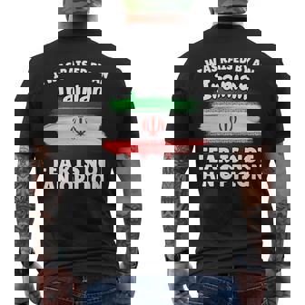 I Was Raised By a Iranian Iran Flag For Son Daughter Men's Back Print T-Shirt | Mazezy