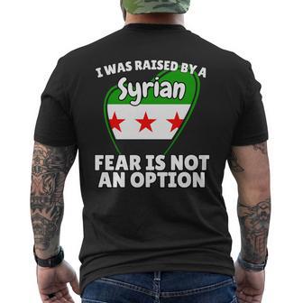 I Was Raised By a Syrian Syria Flag For Son Daughter Men's Back Print T-Shirt | Mazezy