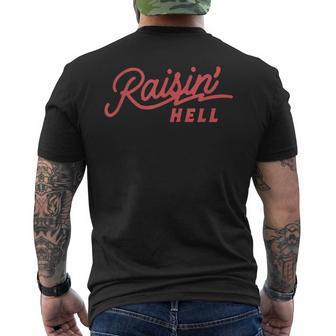 Raisin' Hell Cowboy Country Retro Vintage Men's T-shirt Back Print - Thegiftio