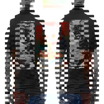 Ramen Noodles Cat Japan Y2k Kawaii Retro Cats Manga Anime Men's T-shirt Back Print - Thegiftio