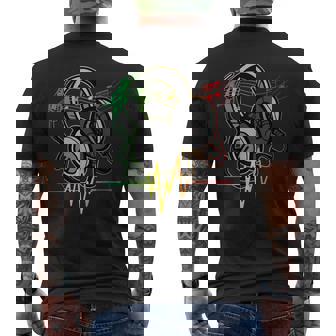 Rasta レゲエ ミュージックヘッドフォン ビンテージ メンズTシャツ バックプリント - Kawaiitshirt