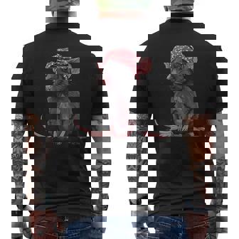 Rat Lover Colorful Portrait Motif Rodent Pet Cute Rat Owner Men's Back Print T-Shirt | Mazezy