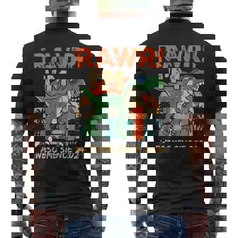 Rawr I'm One Rex 1St Birthday First Dinosaur 1 Year Old Men's T-shirt Back Print | Mazezy