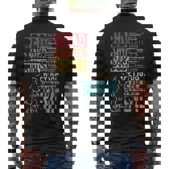 Read Banned Books Pet Dogs Fight Evil Read Books Reading Men's T-shirt Back Print | Mazezy