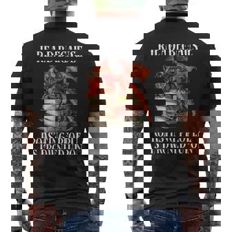 I Read Because Roasting People Is Frowned Upon Dragon Book Men's T-shirt Back Print - Monsterry