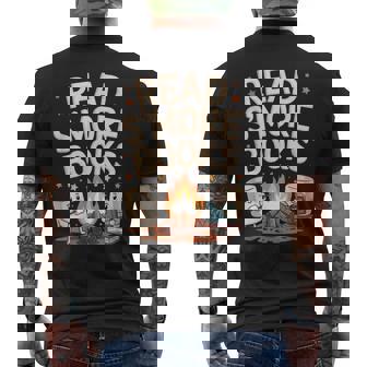 Read S'more Books Camping Outdoors Travel Campfire Smores Men's T-shirt Back Print | Mazezy