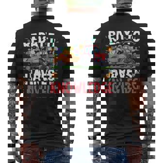 Ready To Harvest Knowledge School Tractor For Student Men's Back Print T-Shirt | Mazezy