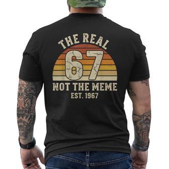 The Real 67 Not The 6 7 Meme Vintage 1967 Birthday Men's T-shirt Back Print - Thegiftio UK