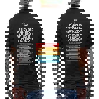 Reasons Why I Missed The Deer Hunting Chart Men's Back Print T-Shirt | Mazezy