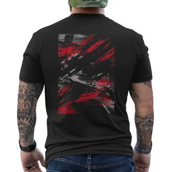 Red And Black Dynamic Splatter Graphic Men's T-shirt Back Print - Thegiftio UK