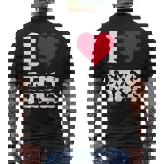 Red Heart I Love Emo Boys メンズTシャツ バックプリント - Kawaiitshirt