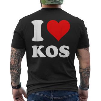 Red Heart I Love Kos Men's T-shirt Back Print - Thegiftio UK