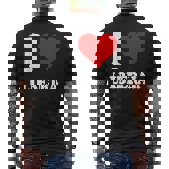 Red Heart I Love Liberia Men's Back Print T-Shirt | Mazezy