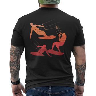 Redido Kitesurfen Retro Damenchwarz Klein Klassische Passform Kurzarm Crew-Ausschnitt Kitesurfingommer Urlaub T-Shirt mit Rückendruck - Geschenkecke