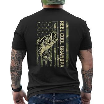 Reel Cool Grandpa Fisherman Camouflage Father's Day Men's T-shirt Back Print - Thegiftio UK