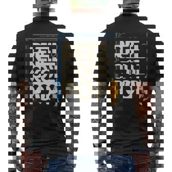 Reel Cool Pop Fishing Humor Father's Day Fun Men's Back Print T-Shirt | Mazezy