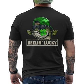 Reelin' Lucky Fishing St Patrick's Day Men's T-shirt Back Print - Thegiftio UK