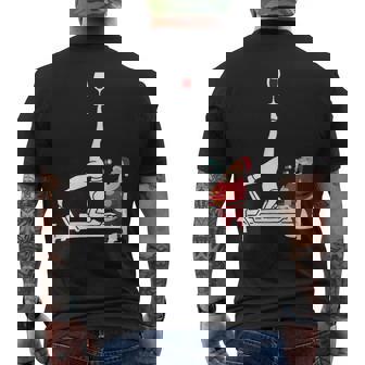 Reformer Pilates With Christmas Santa Clause And Wine Men's Back Print T-Shirt | Mazezy