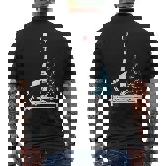 Reformer Pilates With Christmas Tree And Wine Men's Back Print T-Shirt | Mazezy