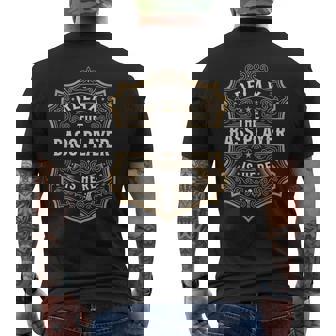 Relax The Bass Player Is Here Bass Guitar Musician Guitarist Men's Back Print T-Shirt | Mazezy