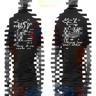 Relax The Bass Player Is Here Bass Guitar Musician Guitarist Men's Back Print T-Shirt | Mazezy